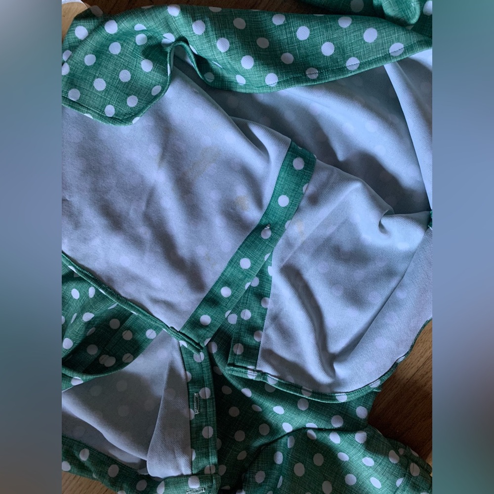 ✨VINTAGE✨ Jack Bryan // 1970s Green Polka Dot Pant Set - Picture 15 of 15